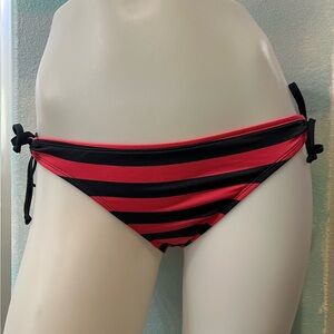 NWOT Mossimo Red & Black Striped Bikini Bottoms